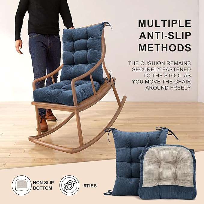 Lokex Rocking Chair Cushion Only, Tufted Non-Slip Comfortable Rocking Chair