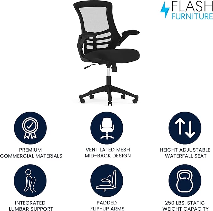 Flash Furniture Kelista Mid-Back Swivel Office Chair