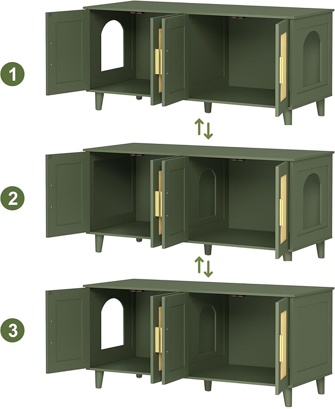 Homhedy Boho Cat Litter Box Enclosure