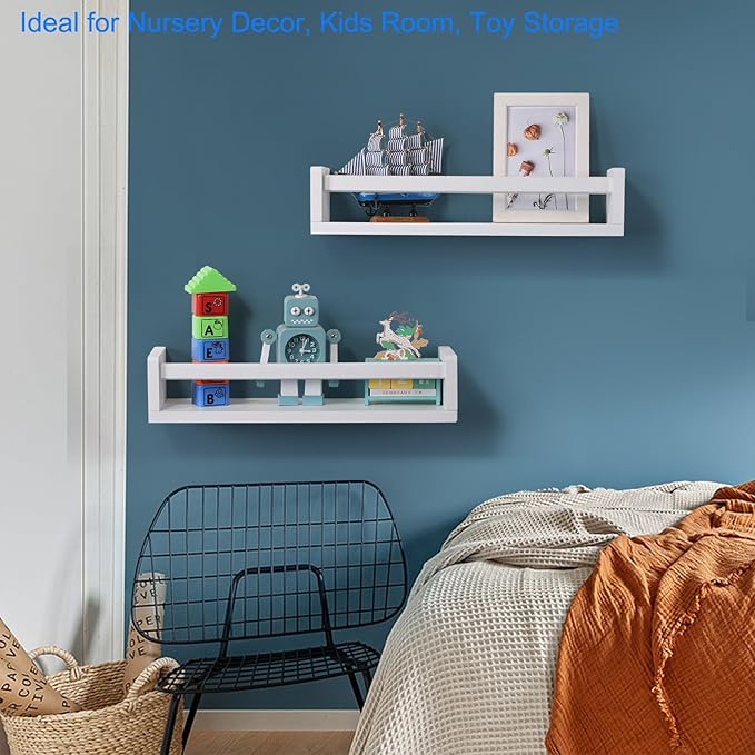 JORIKCHUO Nursery Book Shelves, Kitchen Spice Rack, or Rustic Wall Mounted