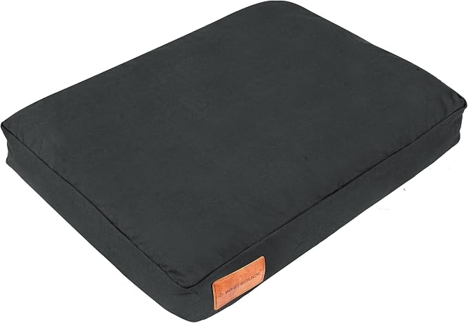 WHITEDUCK Outdoor Dog Bed Heavy-Duty 12oz Canvas, Water-Repellent Cotton, Machine Washable Removable Cover with Full-Length Zipper, Dog Bed for Large Dogs & Crate, (Black) 36" Lx27 Wx4.3 th (L)