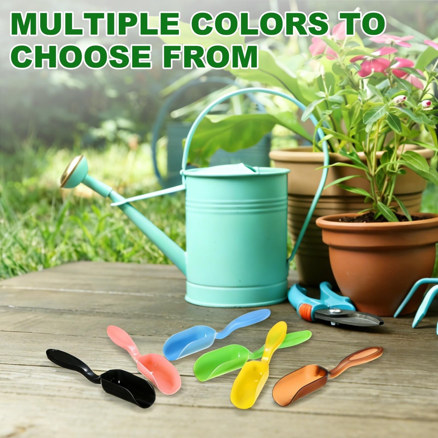 M METERXITY 20-Pack Mini Gardening Shovel Spoons, Plastic Garden Soil Scoops for Cultivation Digging Transplanting/Flower Planting/Plant Succulent, Colorful Small Gardening Tools [Brown]