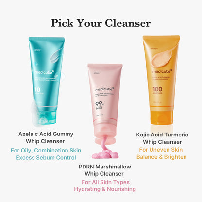 medicube PDRN Marshmallow Whip Cleanser | Face Wash, Cleansing Foam for Pore Care & Uneven Skin Tone | Gentle Daily Deep Cleansing | Hydrating and Nourishing Facial Cleanser | Korean Skincare
