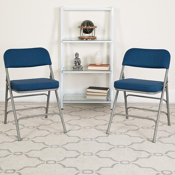 Flash Furniture 4 Pack HERCULES Series Premium Curved Triple Braced & Double