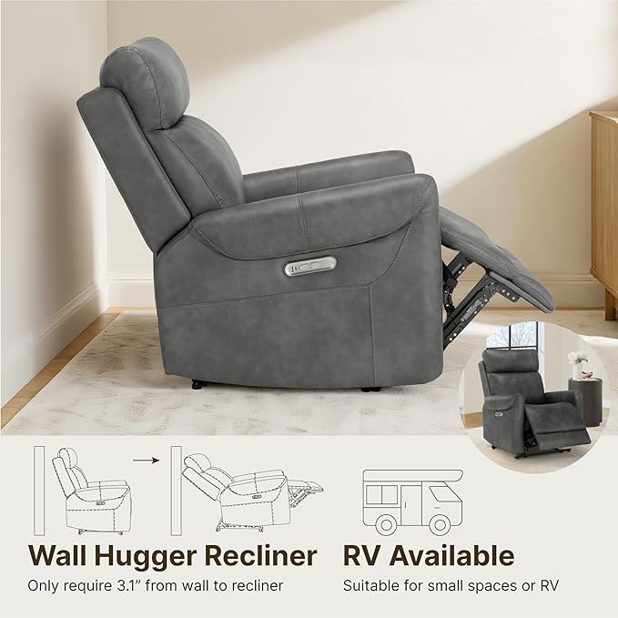 KISLOT Leather Recliner Chair for Adults Wall Hugger RV Recliner