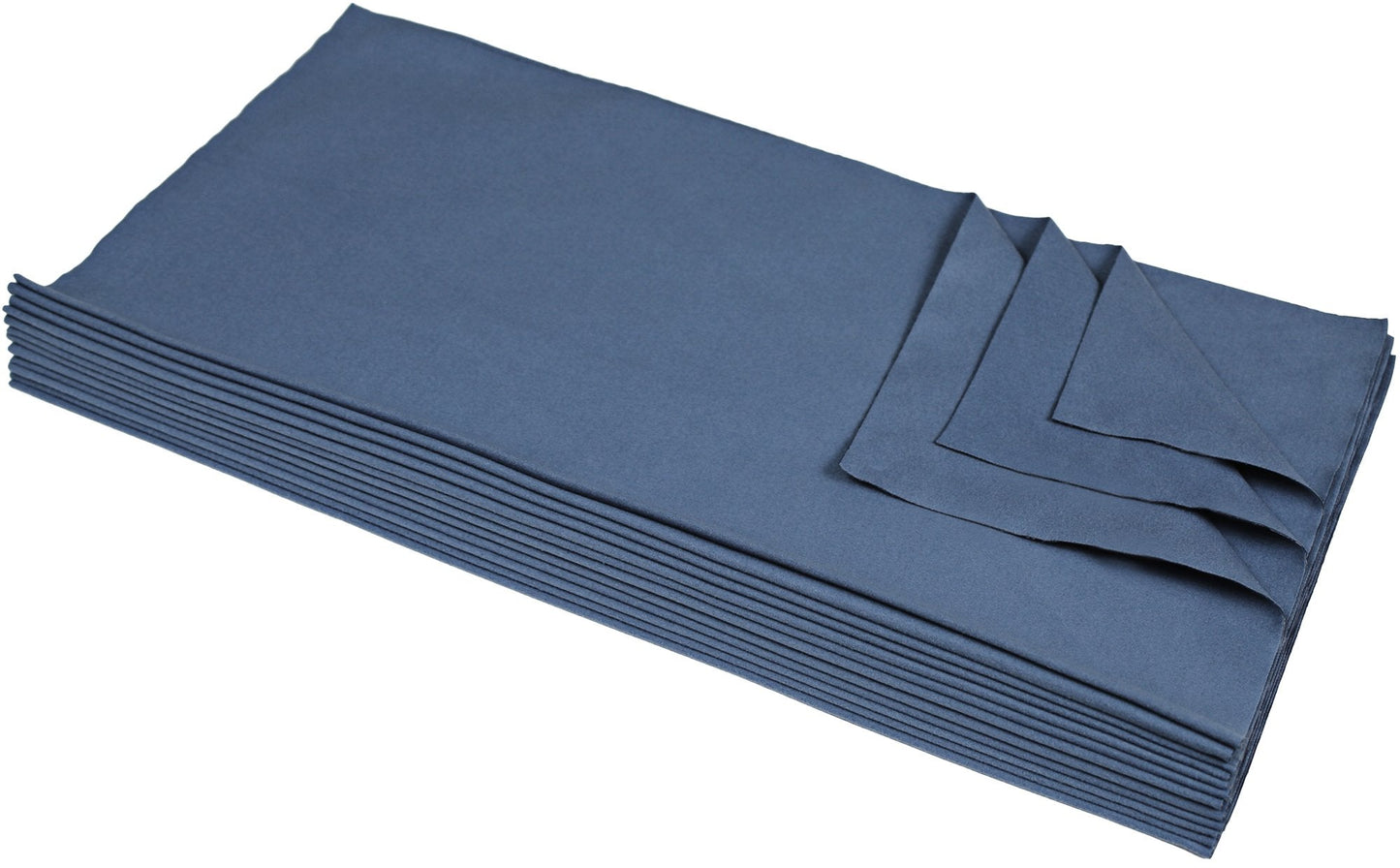 CleanAide Lint-Free & Scratch-Free Reusable Suede Microfiber Cloths, for Cleaning & Polishing Glasses, Screens, Electronics, Mirrors, & Windows, Home & Professional Use, 16 x 16 Inches, 12-Pack, Blue