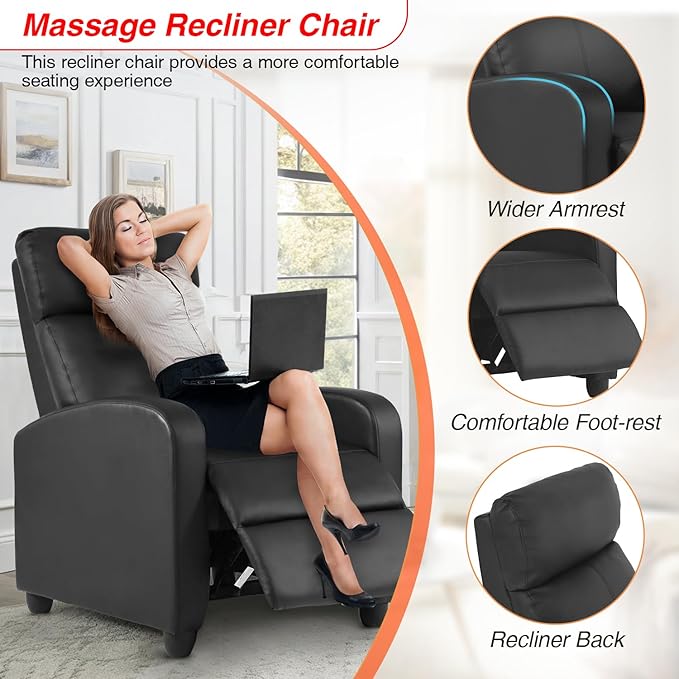 FDW Recliner Sofa Massage Chair Home Theater Seating