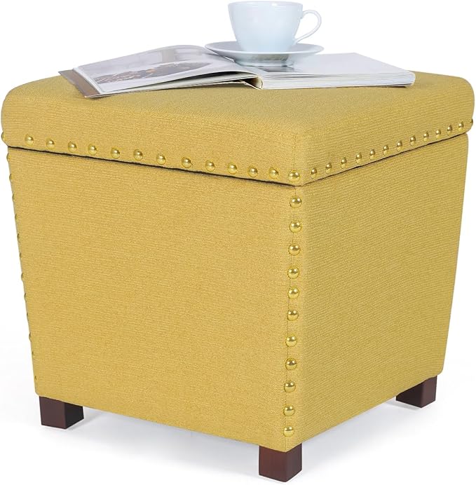 Adeco Square Storage Ottoman