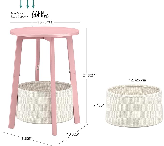 sthmec Small Round Side End Table Set of 2