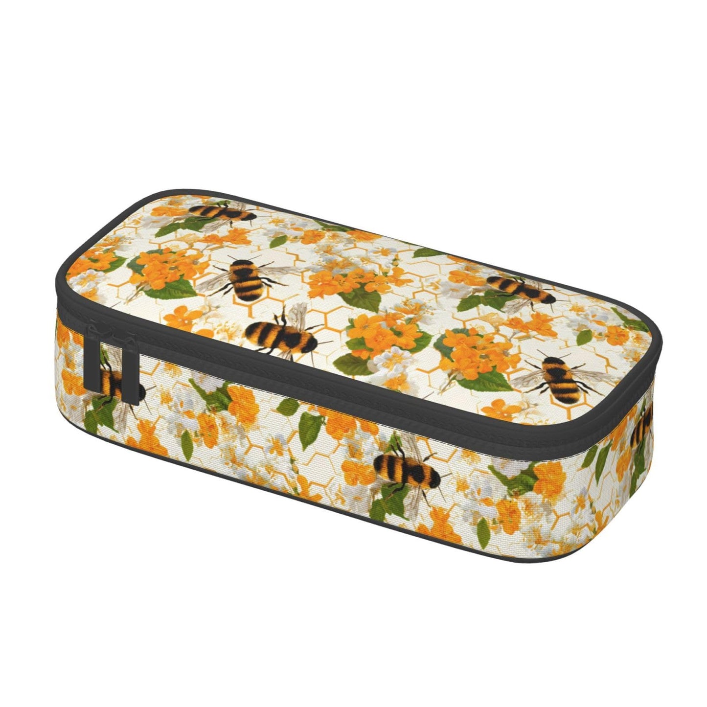 Geoocii Bee Large Capacity Pencil Case Organizer Pencil Pouch Stationery With Zipper School Supplies Pencil Bag For Girls Boys Teens Adult Office