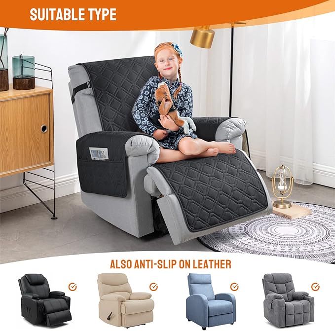 VANSOFY 100% Waterproof Recliner Chair Covers, Recliner Cover Non-Slip Dog