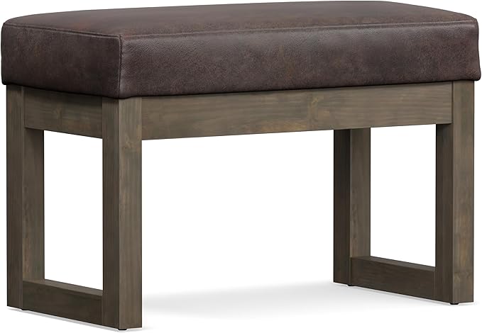 SIMPLIHOME Milltown Small Ottoman Bench