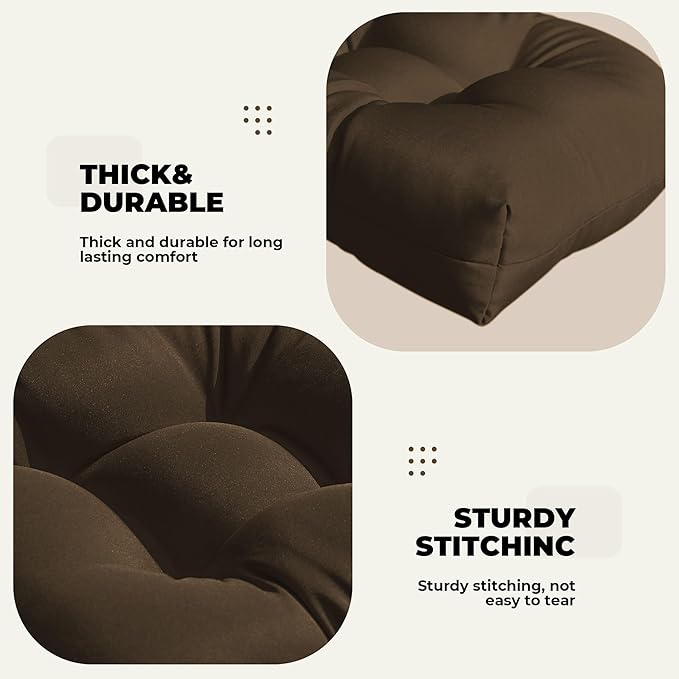 DANGHOOGY Wicker Chair Cushions, Waterproof Outdoor Loveseat Cushions