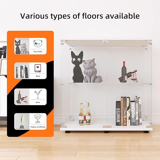 LFT HUIMEI2Y Glass Display Cabinet 2-Shelf