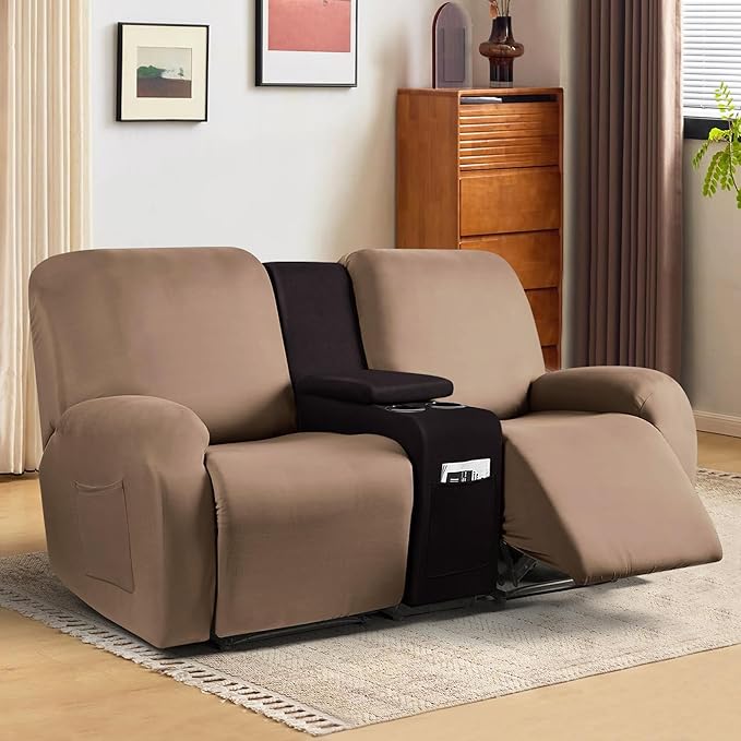 ANARACHON Leather Look Recliner Console Cover