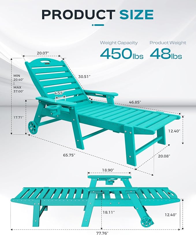 Ciokea Lounge Chair Outdoor, Oversized Chaise Lounge Chair
