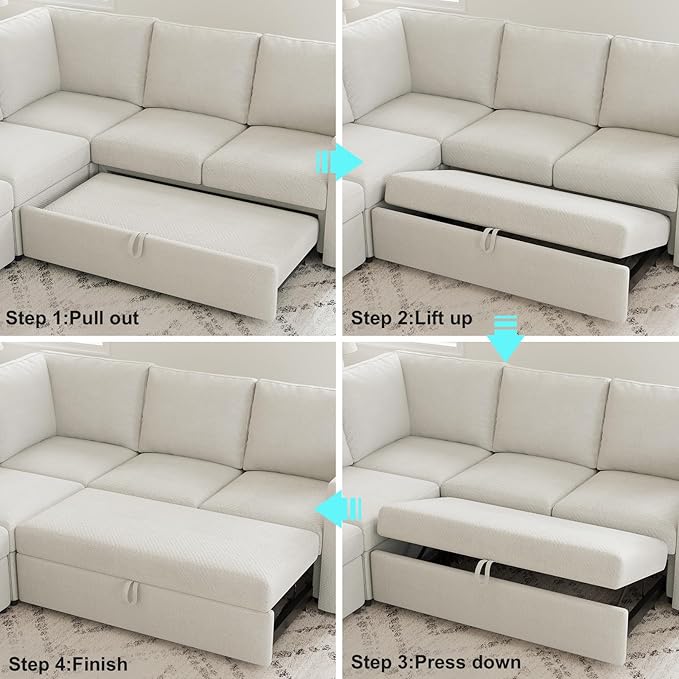 Belffin Modular Sectional Sleeper Sofa Bed