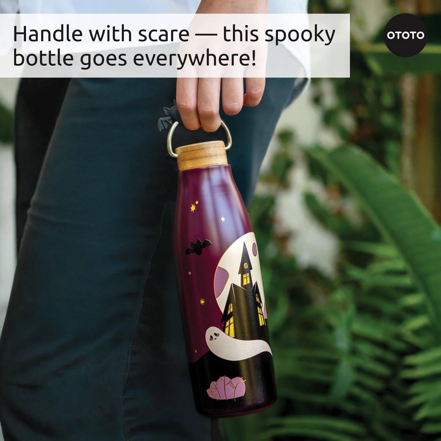 OTOTO Spooky Bootle - Halloween, Halloween Tumbler, Accessories, Insulated Water Bottle, Stainless Steel, Cute Water Bottle, Leak Proof Water Bottles, Spooky, Witchy, Goth Gifts, 18oz.