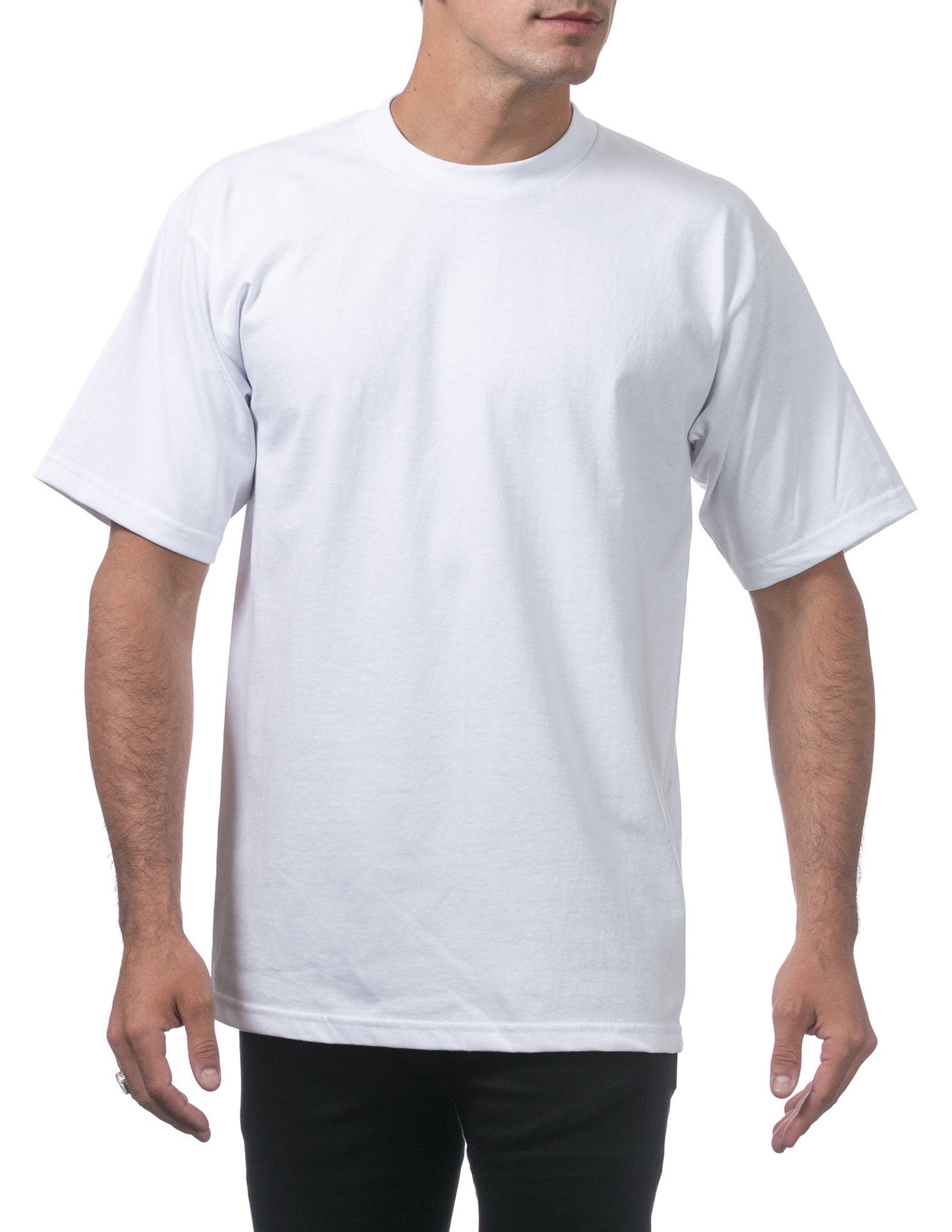 Pro Club Men's 3-Pack Heavyweight Cotton Short Sleeve Crew Neck T-Shirt, White, X-Large