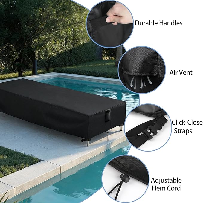 Chaise Lounge Covers, 1 Pack Waterproof Outdoor Lounge Chair Covers