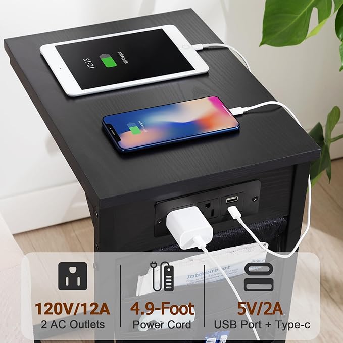 AMHANCIBLE C Shaped End Table
