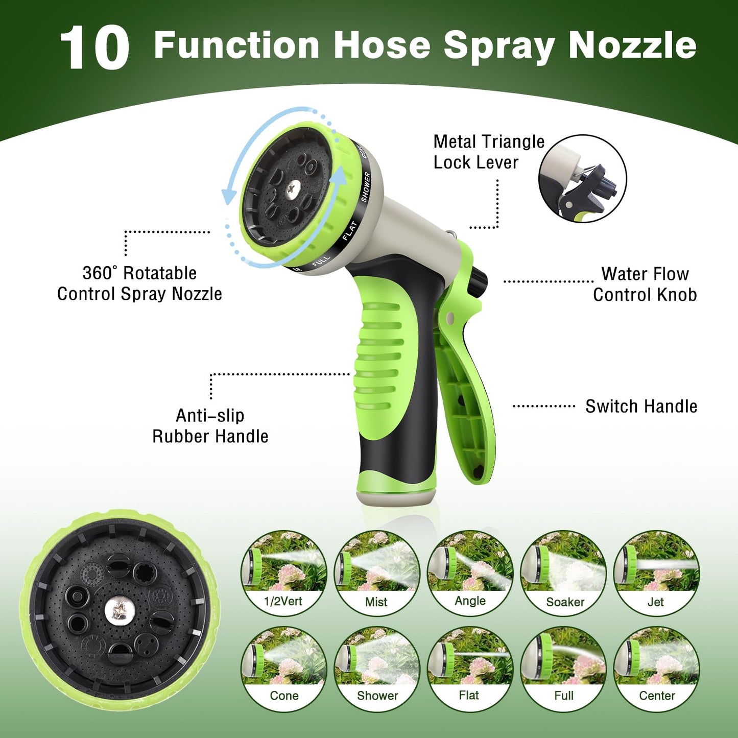 WHOBUY 25FT Metal Garden Hose 304 Stainless Steel Flexible Water Hose - No Kink & Tangle Heavy Duty Pipe with Nozzle, Durable 3/4 Brass Fittings and Valve - Rust Proof Puncture Proof for Yard Lawn