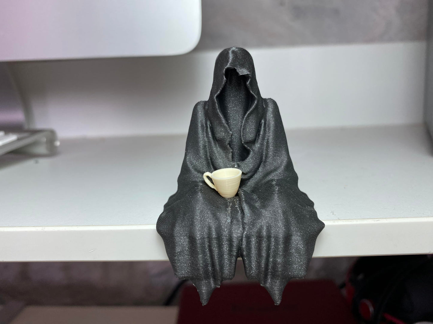 Sitting Ghost Figurine Holding Tea Cup | Suriel ACOTAR Inspired Decoration