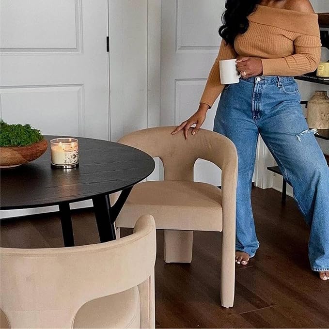 VESCASA Velvet Barrel Dining Chair