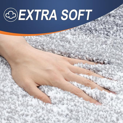 OLANLY Large Bathroom Rugs Mat 54x24, Extra Soft Absorbent Microfiber Bath Rugs, Rubber Backing, Quick Dry, Washable Bath Mats for Bathroom Floor, Tub and Shower, Home Decor Accessories, Light Grey
