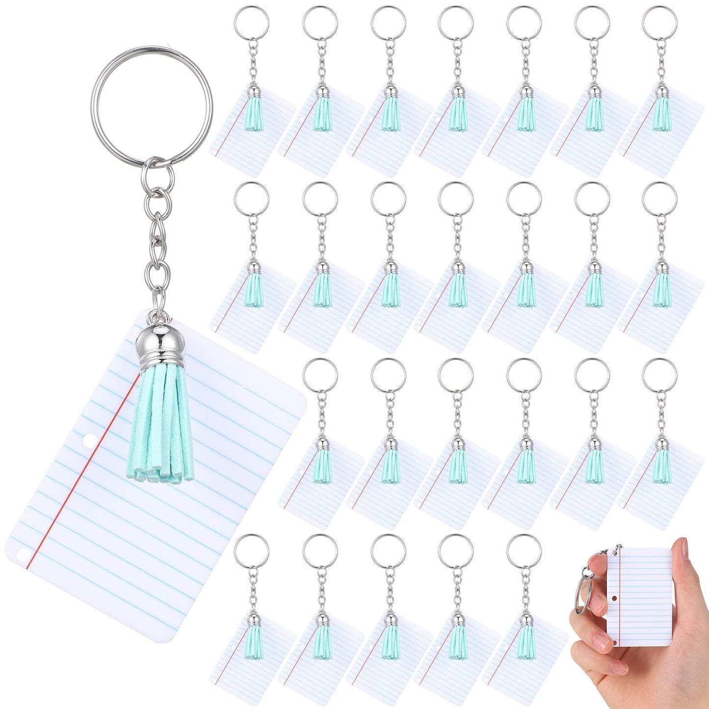Sureio 30 Pcs Back to School Teacher Appreciation Gift Bulk Mini Notebook Keychain Gifts Bulk Note Book Bundle for Preschool(Notebook)