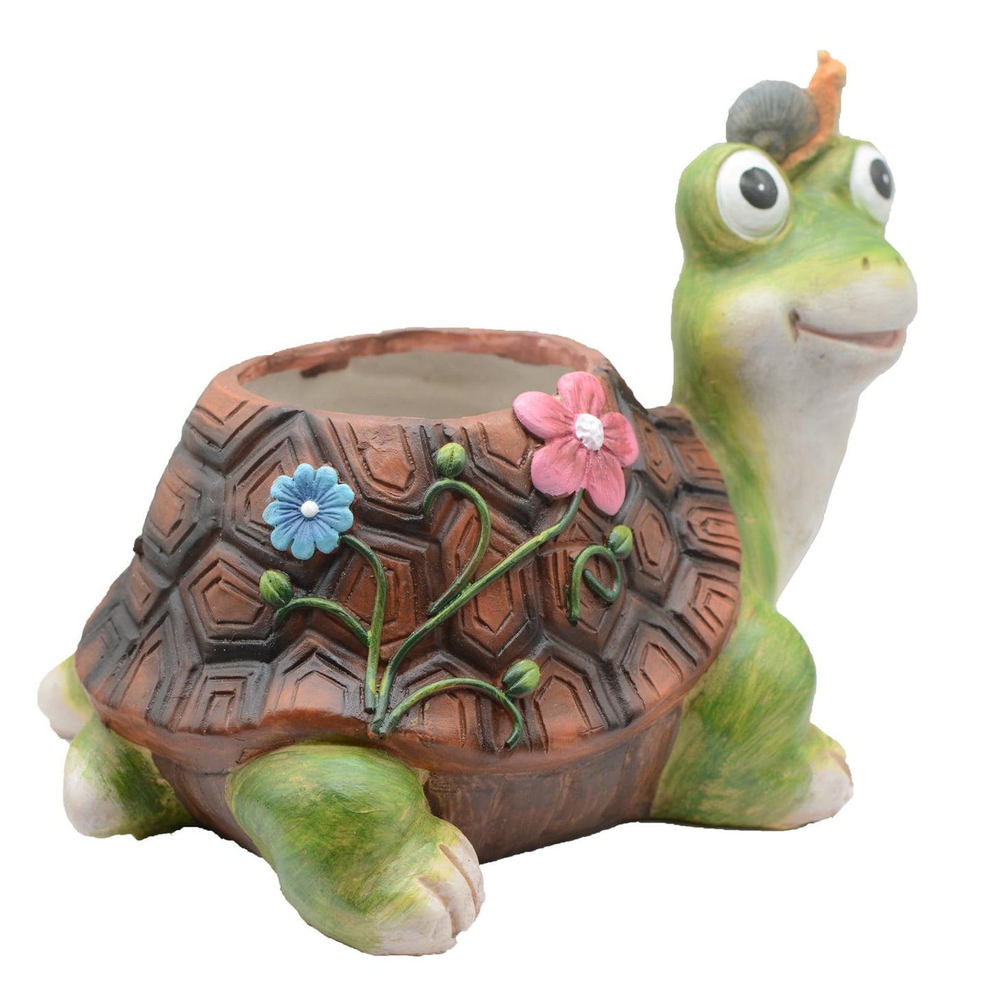 CALECACALO Turtle Plant Pots, Succulent Pots with Drainage Hole, Funny Tortoise Resin Flower Pots Planters for Outdoor Indoor Plants, Room Office Décor Plants NOT Included