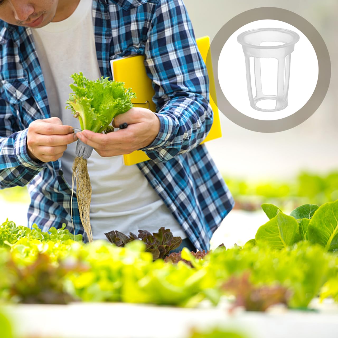 IWOWHERO 100 Pcs 1.77 Inch Slotted Net Pots Reusable Planting Cups for Hydroponic Grow Systems Small Mesh Nursery Baskets for Seedling Cultivation Home Gardening Vegetables Flowers