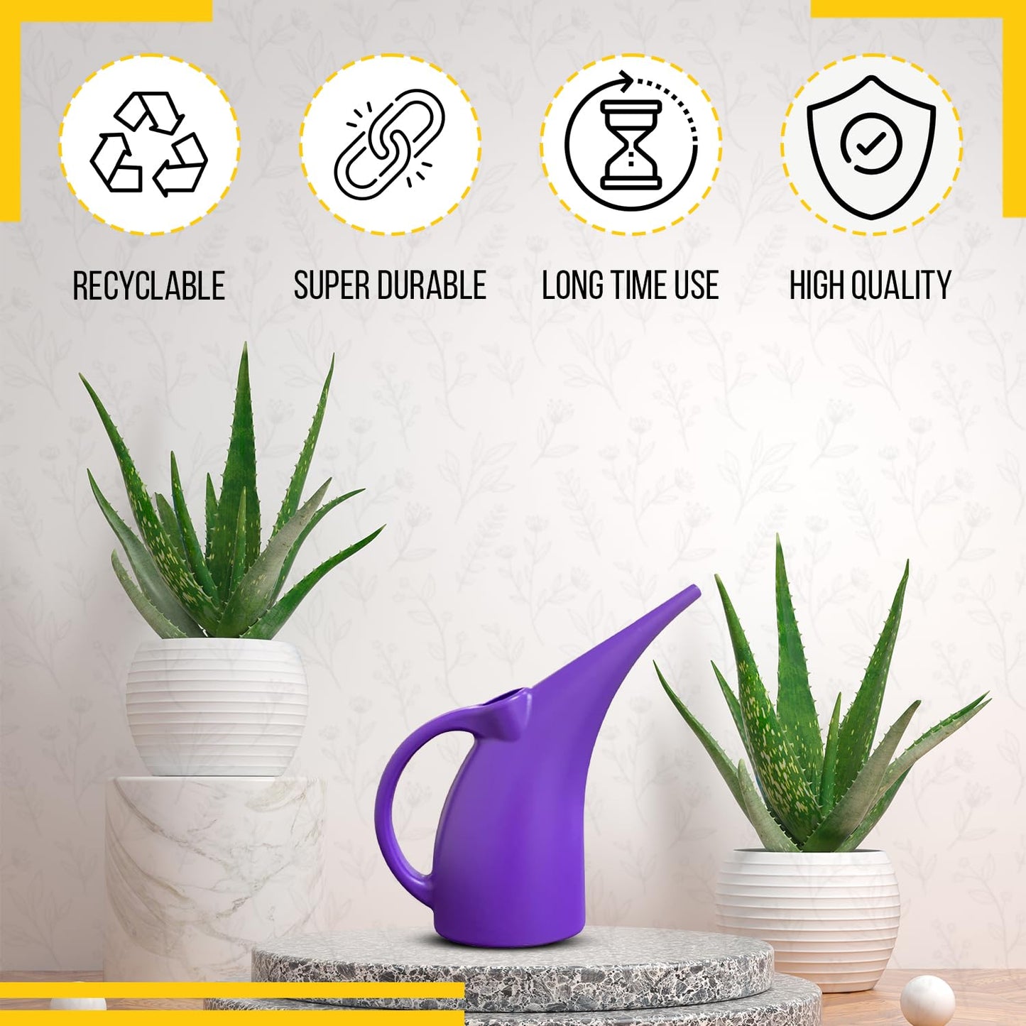 KP Kool Products Watering Can 1/2 Gallon - Small Watering Can for Indoor Plants - Outdoor Watering Can - Purple Plant Waterer - Plastic Watering Can for Garden - 1 Pack