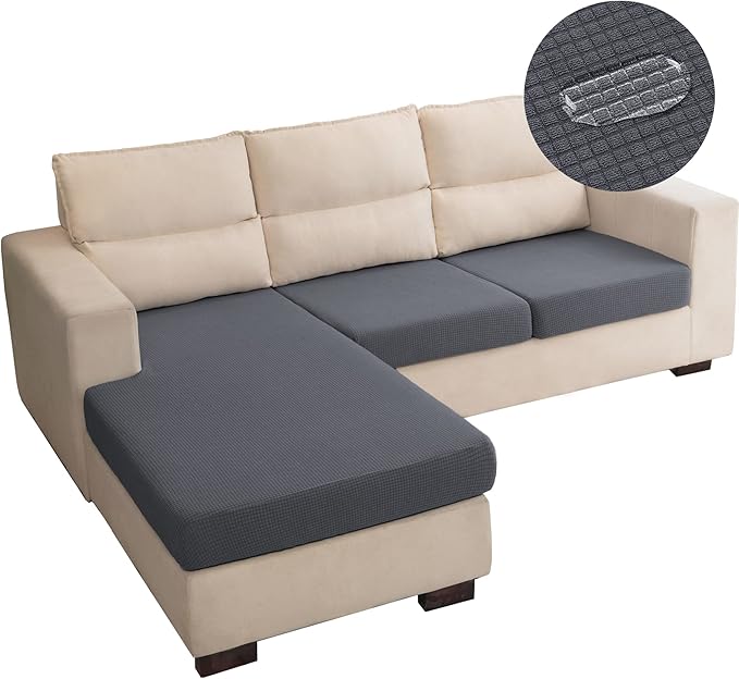 Water Repellent L Shaped Couch Covers, Sofa Seat Cushion Slipcovers, Stretch