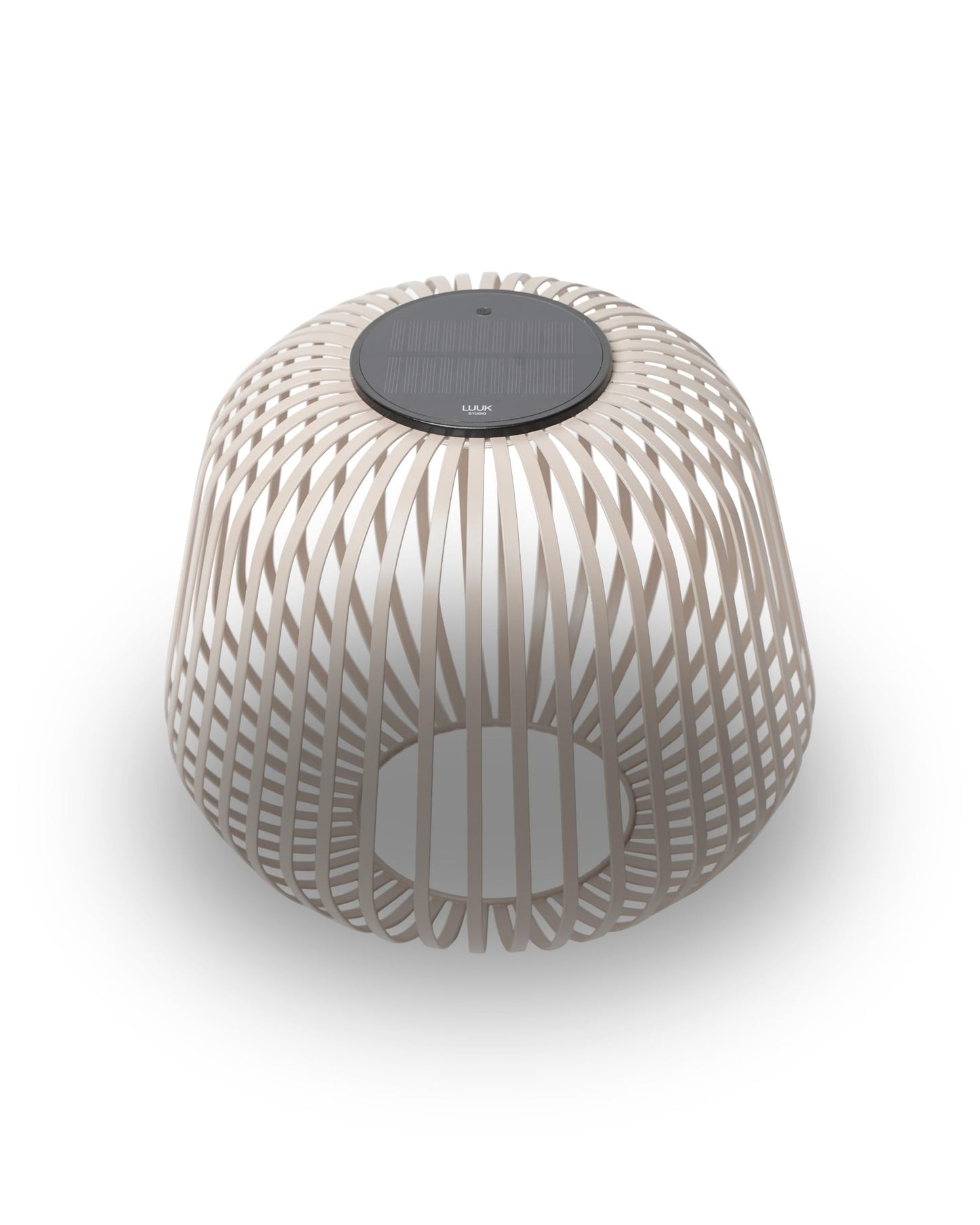 LUUK Studio SOLIS Wireless Solar LED Bedside Lamp, Warm White Dimmable Glow, Cordless Indoor Lantern & Outdoor Light, USB-C Rechargeable, Bedroom, Balcony, Patio, Soft Contemporary, Warm Taupe, Size M