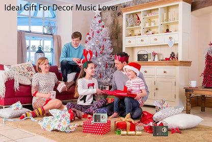 Dosmix Retro Bluetooth Speaker, Vintage Decor, Portable Wireless Bluetooth Speaker, Cute Old Fashion Style for Kitchen Desk Bedroom Office Outdoor Accessories for iPhone Android (Yellow)