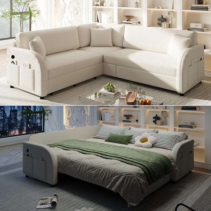 Queen Size Sleeper Sofas Convertible Couches, L Shaped Sectional Couch