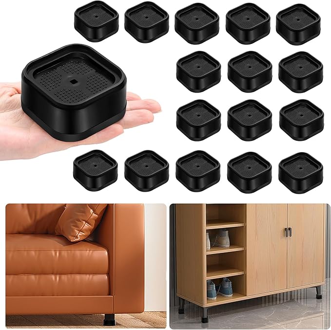 shouwuhho 16 Pack Furniture Risers Adjustable Bed Risers Heavy Duty Lifts