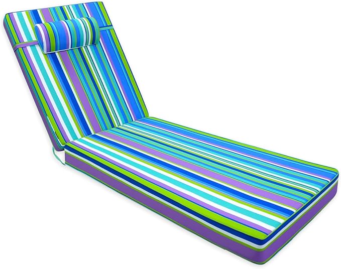 Chaise Lounge Cushion for Outdoor Furniture, Waterproof, Fade-Resistant and