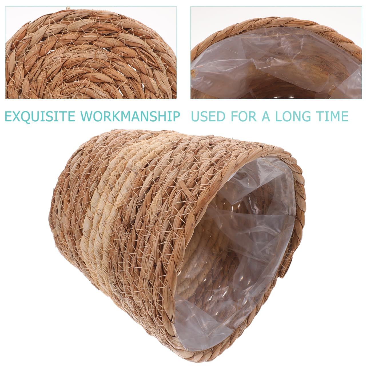 Toddmomy Woven Plant Pot Basket Handwoven Planter for Indoor Plants Natural Rattan Flower Basket 7.08X7.08X5.90 Inch Lightweight Decorative Storage Container