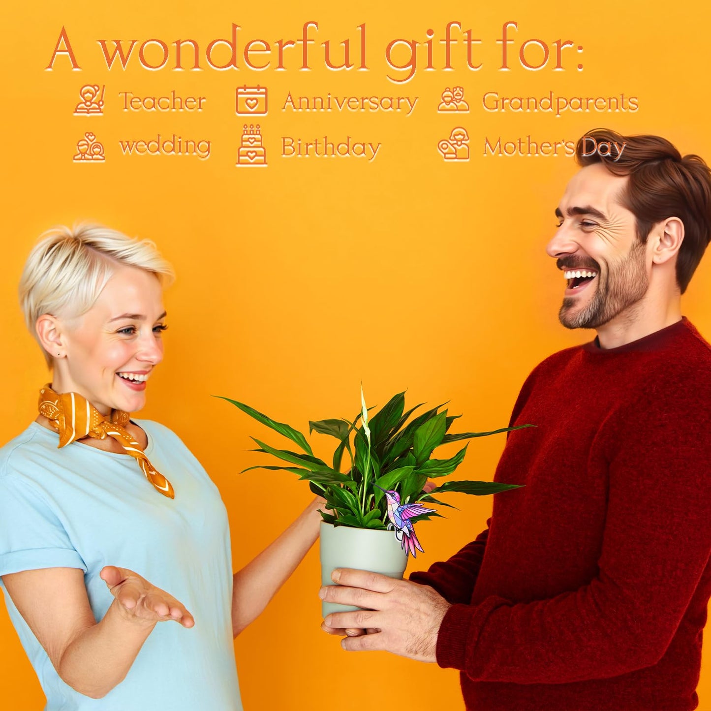 FBBP Hummingbird Gifts for Women, Hanging Plant Planter for Indoor Outdoor Garden, Mothers Day Birthday for Mom Grandma from Daughter Son, Bird Lover Plant Pots Accessories