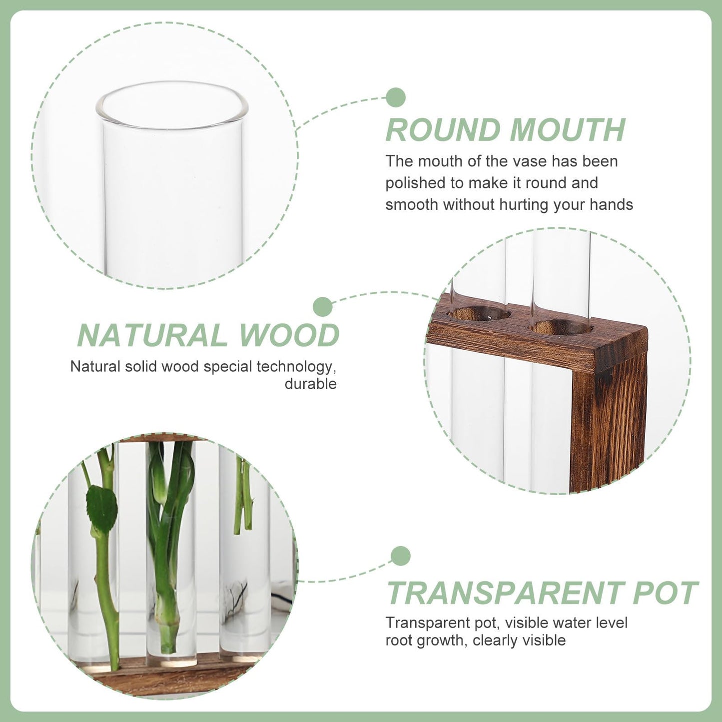 GLEAVI Glass Test Tube Vase Hydroponic Planter Large Glass Container for Water Planting and Air Plant Terrarium Home Décor