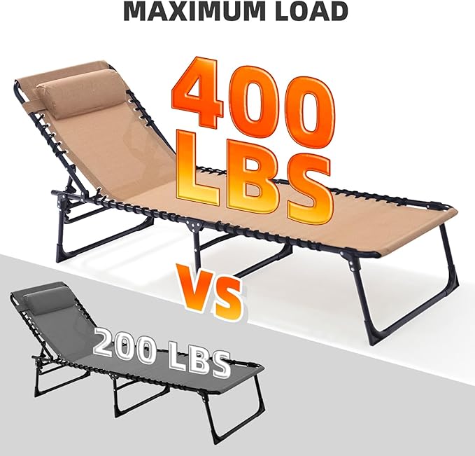 Folding Chaise Lounge Chair Bed