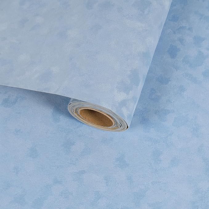 Self Adhesive Velvet Drawer Liner Roll Light Blue Curshed Velvet Wallpaper Peel