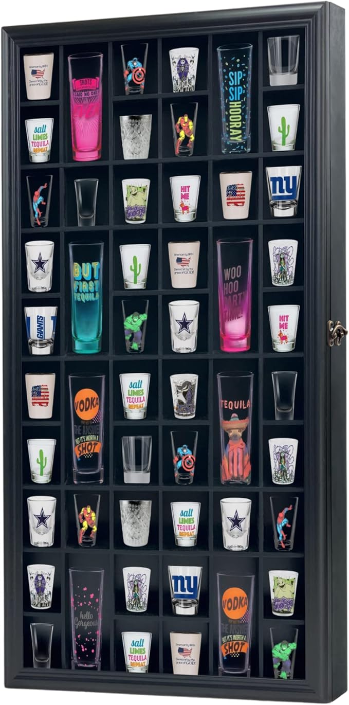 Shot Glass Display Cabinet Solid Wood