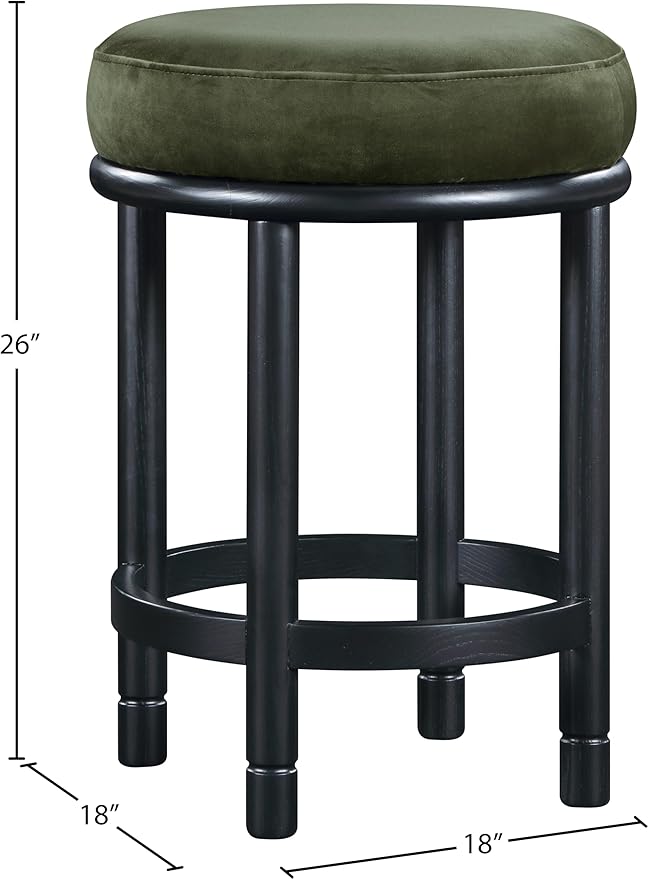 Meridian Furniture 977Green-C Monette Collection Art Deco Counter Stool