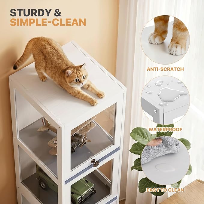 Magshion Display Cabinet, 4-Tier Corner Shelf