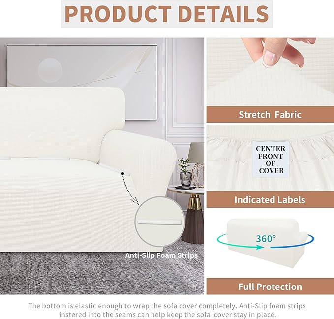 Easy-Going 100% Waterproof Couch Cover, Dual Waterproof Sofa Cover, Stretch