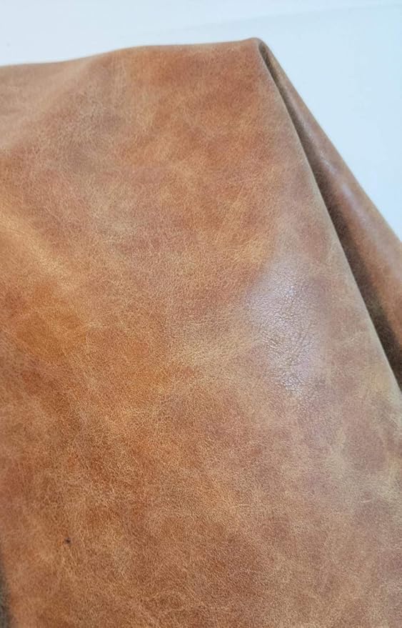NAT Leathers | Blonde Distressed Soft Leather Upholstery Fabric | 2 yards cut