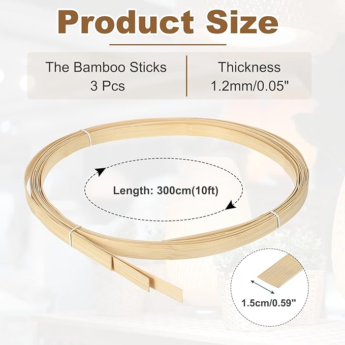 MECCANIXITY 3 Rolls Bamboo Strips